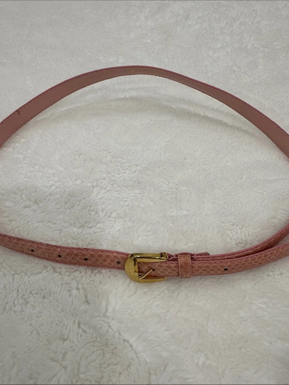 Vintage snakeskin Charter Club Slim Pink Belt with Gold-Tone Buckle - Picture 8 of 12